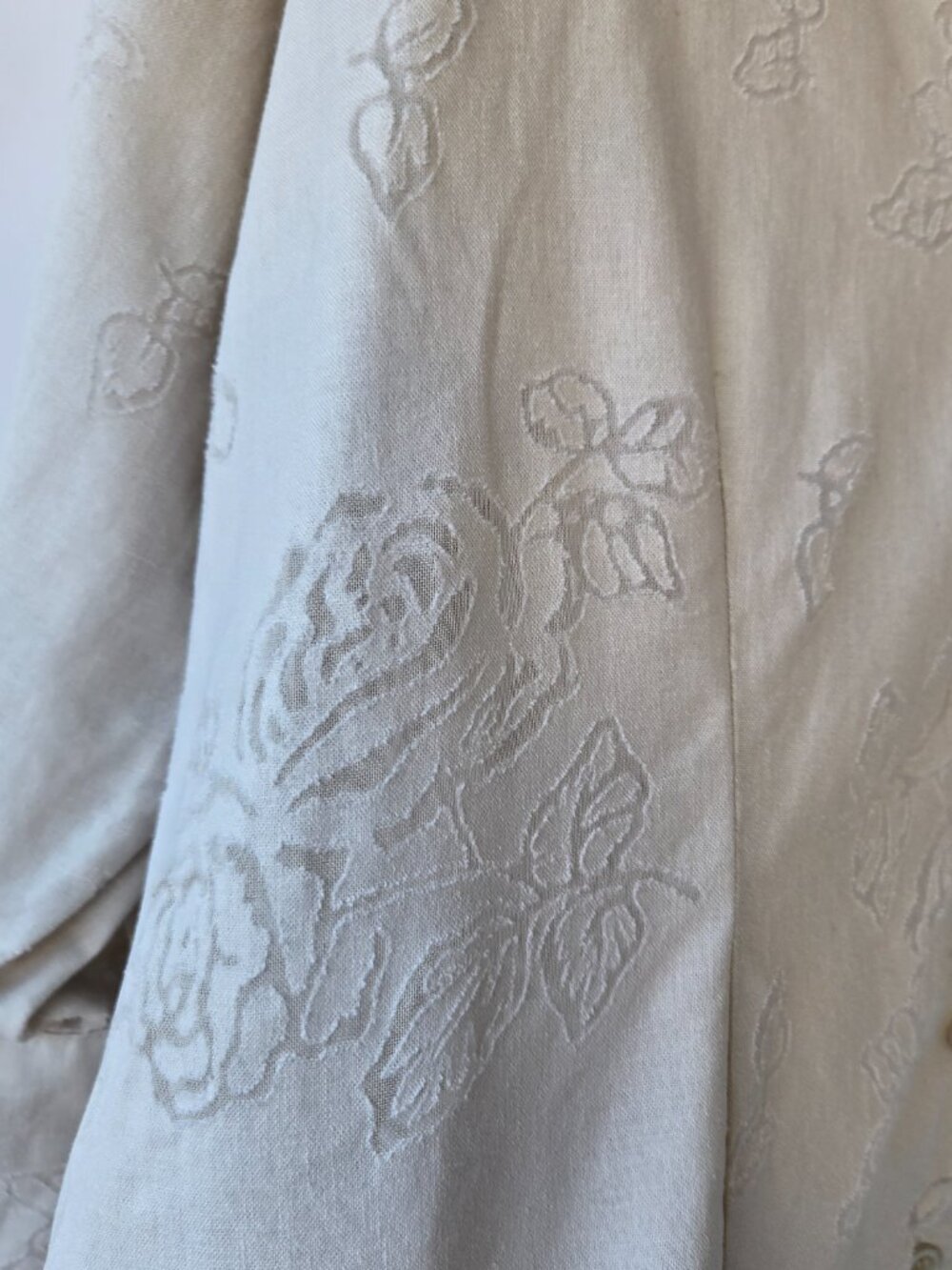 Harve Benard Oatmeal Linen Blend Rose Blouse Boho Cottage Office Casual Size 2X - Picture 4 of 9